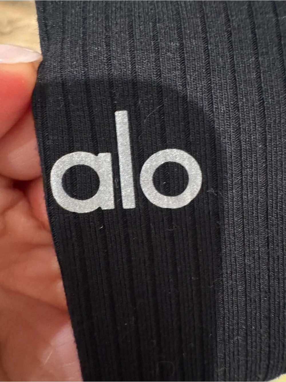 ALO Yoga Black Ribbed High-Waist Leggings